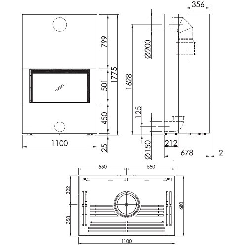 Voorbeeld: Houtkachel Spartherm SEE Poseidon 9,5 kW