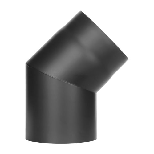 Kachelpijp - Bocht 45° zonder inspectiedeur zwart - Tecnovis Tec-Stahl