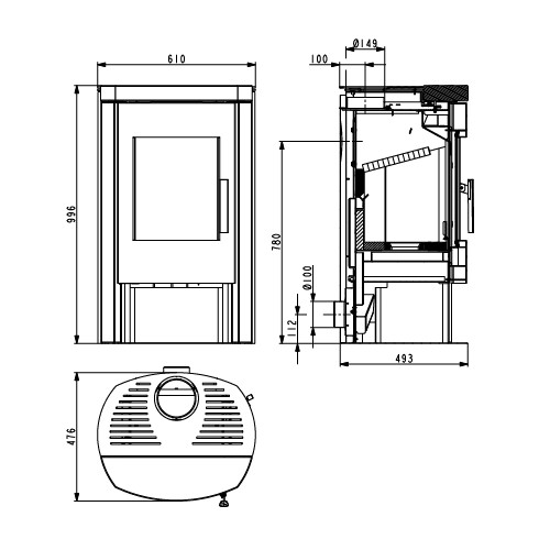 Voorbeeld: Houtkachel Haas en Sohn BALI easy 6 kW