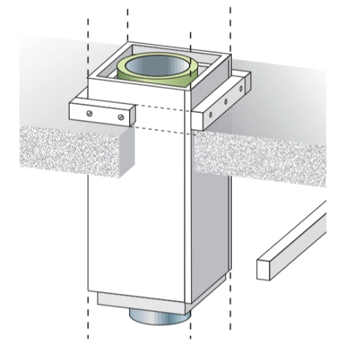 Lichtgewicht schacht - Promat stroken 60x1200 mm t= 40 mm voor lastoverbrenging - Raab L90