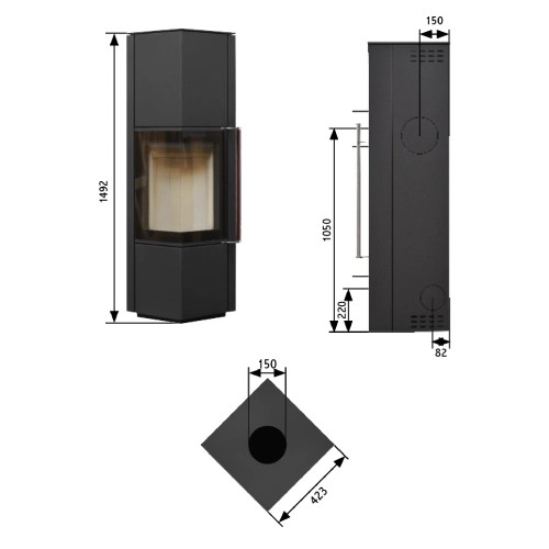 Voorbeeld: Houtkachel Novaline Canto 6 kW