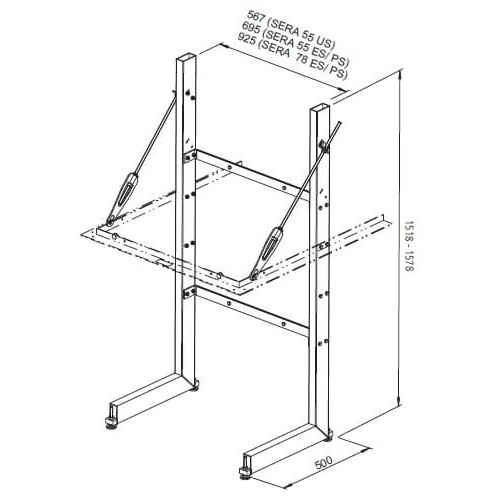 Kachel toebehoor Leda - Draagframe, variabel voor SERA 55/ 78 ES/ PS (zonder draagframe)