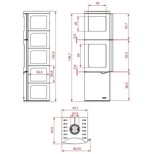 Voorbeeld: Houtkachel PALAZZETTI Eva S mit Bakoven 7 kW