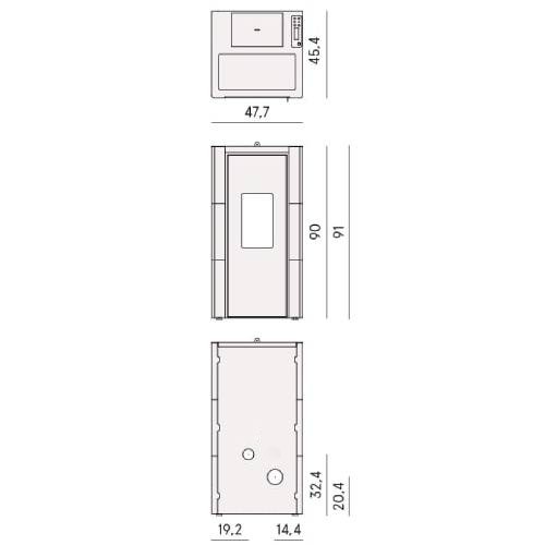 Voorbeeld: Pelletkachel Cadel Cristal 7 | 7 kW