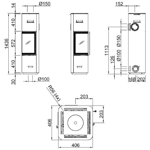 Voorbeeld: Houtkachel Spartherm Cubo L 5,9 kW