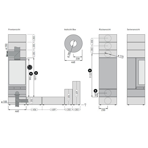 Voorbeeld: Houtkachel Skantherm Brennkammer Elements Rund 6kW