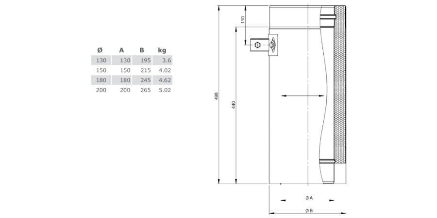 Voorbeeld: Lengte-element 500 mm met houder voor muurbeugel - Tecnovis TEC-DW-Design