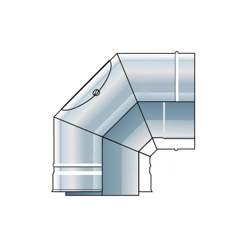 Bocht 90° met reinigingsopening - dubbelwandig - Raab DW-FU
