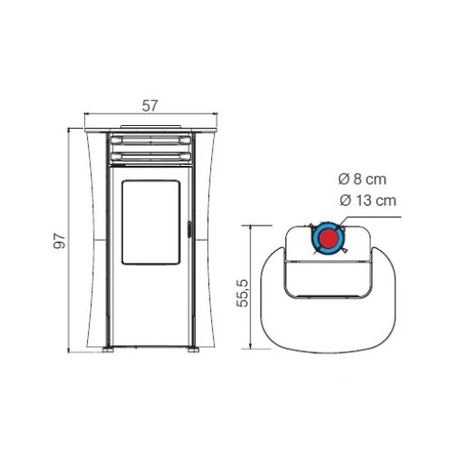 Voorbeeld: Pelletkachel Edilkamin Dania Air Tight C 6 kW