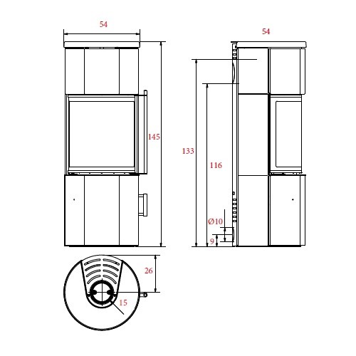 Voorbeeld: Houtkachel Koppe Nexus Midi 7 | 7 kW