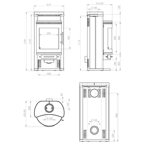 Voorbeeld: Houtkachel Königshütte Corvus 6 kW