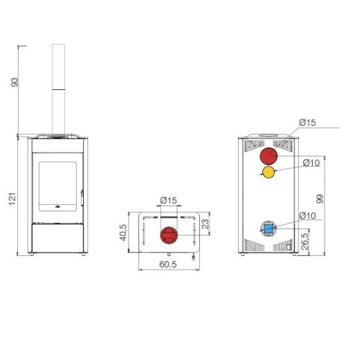 Voorbeeld: Houtkachel Edilkamin Body 10,1 kW