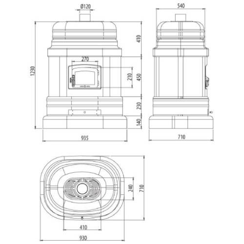 Voorbeeld: Houtkachel Sergio Leoni Corsara L/A 14,6 kW warmteopslag kachel