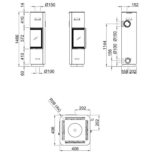 Voorbeeld: Houtkachel Spartherm Cubo L style 5,9 kW