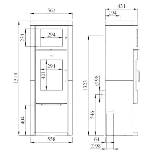 Voorbeeld: Houtkachel Morsoe 8259 | 7 kW