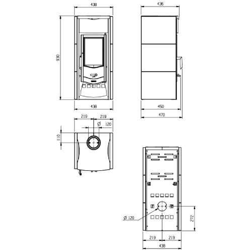 Voorbeeld: Houtkachel La Nordica Asia BII 6 kW