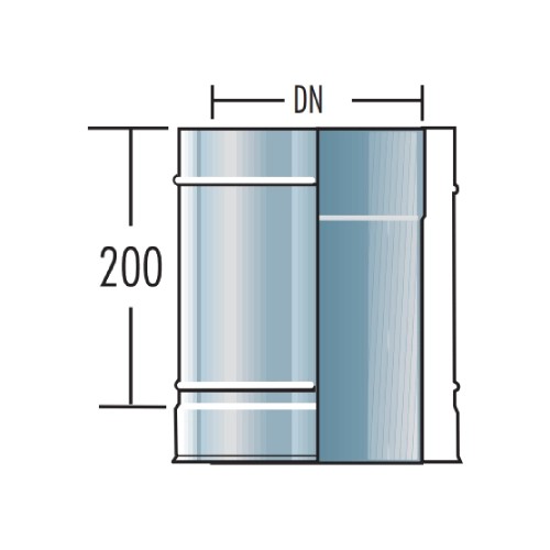 Voorbeeld: Rookkanaal element 250 mm - dubbelwandig - Raab DW-FU