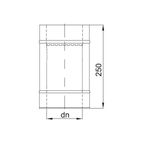 Voorbeeld: Lengte-element 250 mm - dubbelwandig - Reuter DW-GREEN