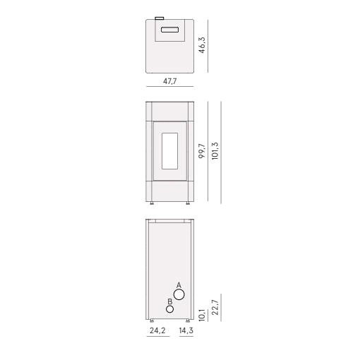 Voorbeeld: Pelletkachel Cadel Cristal 9 | 8,5 kW