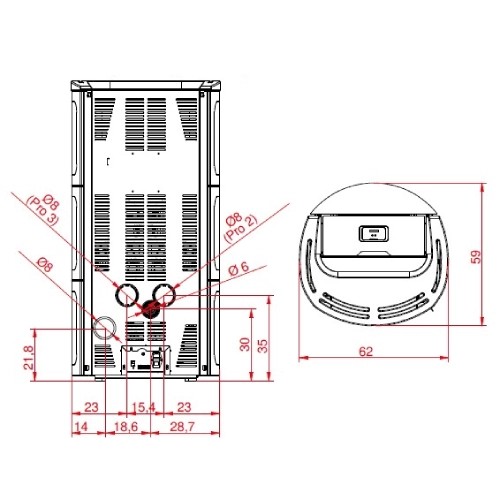 Voorbeeld: Pelletkachel Palazzetti Ecofire Nadine TC 9 Pro 2 | 9,3 kW