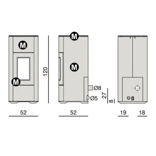 Voorbeeld: Pelletkachel MCZ HALO Air 8 XUP! M2 8,1 kW