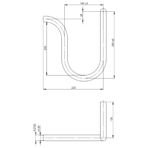 Voorbeeld: Sifon links - enkelwandig - Tecnovis TEC-EW-Classic