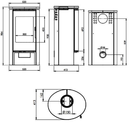 Voorbeeld: Houtkachel Fireplace Kobe 5 kW