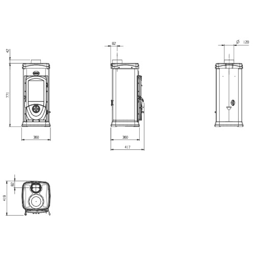 Voorbeeld: Houtkachel La Nordica Super Junior 5 kW