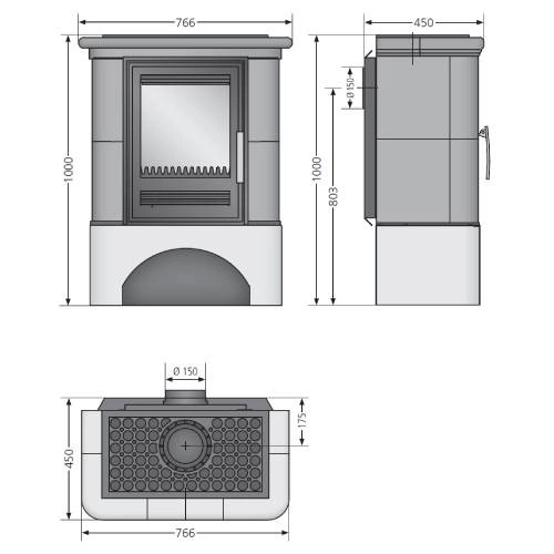 Voorbeeld: Houtkachel Justus Bavaria 7 kW