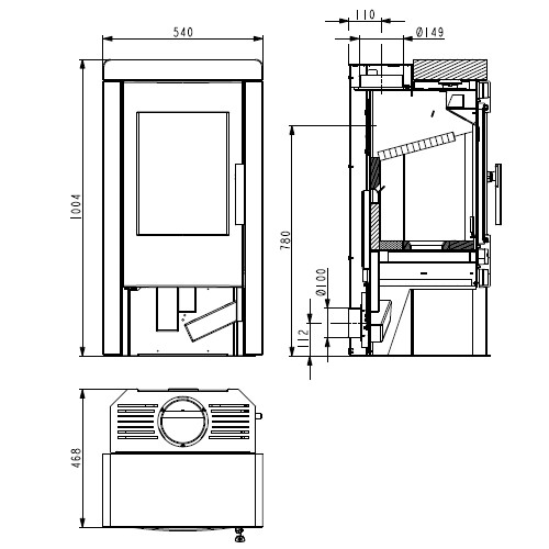 Voorbeeld: Houtkachel Haas & Sohn PYRUS easy HSC 6 kW