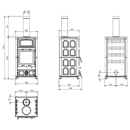 Voorbeeld: Houtkachel La Nordica Concita 2.0 | 11,8 kW