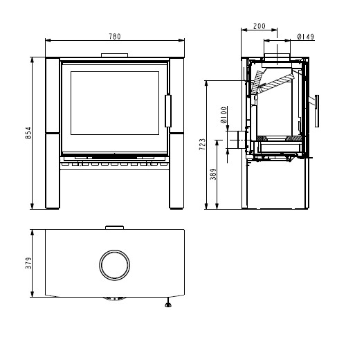 Voorbeeld: Houtkachel Haas & Sohn MAYFAIR easy metallic 8 kW