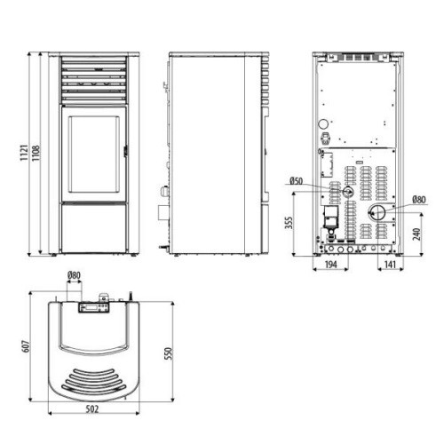 Voorbeeld: Pelletkachel MCZ CLIO Hydro 16 S2 16,1 kW watervoerend