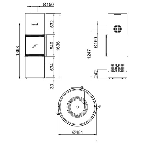 Voorbeeld: Houtkachel Spartherm Passo L 6,1 kW