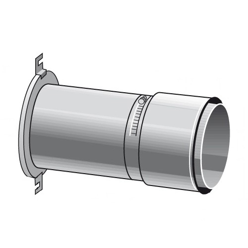 Aansluitdeel 200 mm voor ongelijke rookgasleidingaansluitingen - enkelwandig - Raab EW-FU