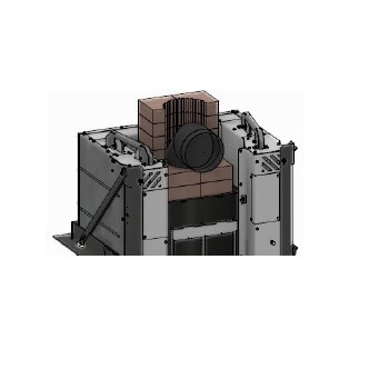 Kachel toebehoor Cera Design - Warmteopslagsteen voor KLC, rookgasafvoer (achter)