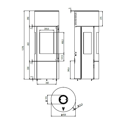 Voorbeeld: Houtkachel Haas & Sohn LUMINUS.I hsc 5,5 kW