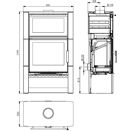 Voorbeeld: Houtkachel Haas & Sohn NEWHAM easy back stahl 8 kW