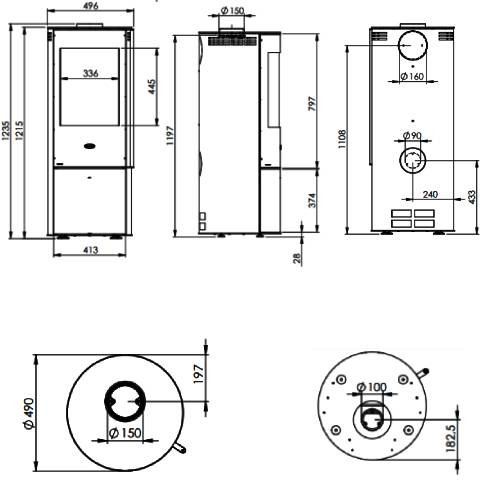 Voorbeeld: Houtkachel Fireplace Livorno 6 kW