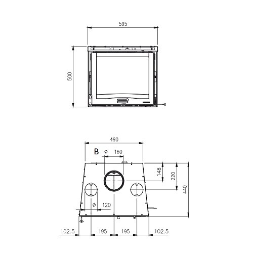 Voorbeeld: Inbouwhaard La Nordica Inserto 60 | 4.0 - Ventilato 6,5 kW