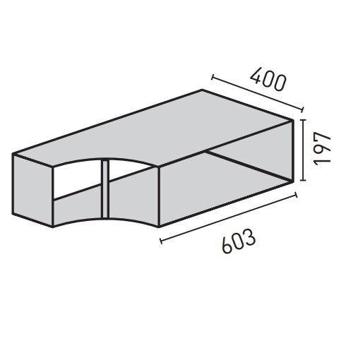 Kachel toebehoor Skantherm - Optiekdoos horizontaal 60,3 x 19,7 cm voor Elements rond