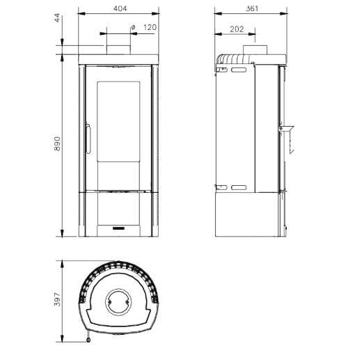 Voorbeeld: Houtkachel La Nordica Candy 4.0 | 6,2 kW