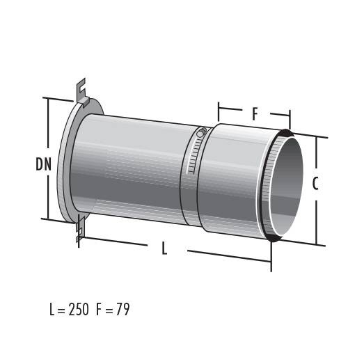 Verbindingsstuk met dezelfde diameter met WFS (voor 2 mm stalen buis) - enkelwandig - Raab EW-FU