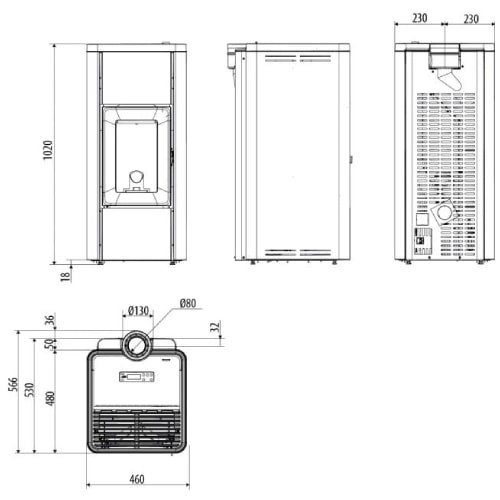 Voorbeeld: Pelletkachel MCZ MIDA Air 8 XUP! S1 8,3 kW