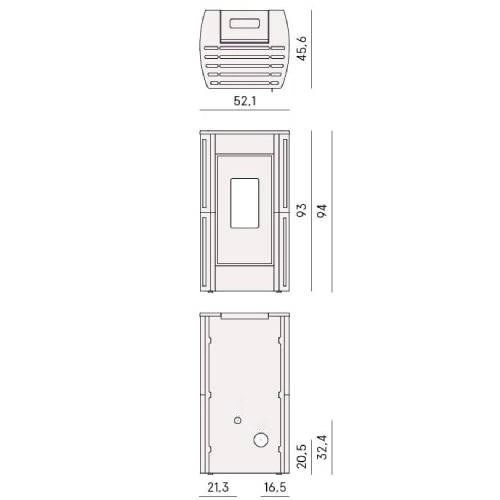 Voorbeeld: Pelletkachel Cadel Perla 7 | 7 kW