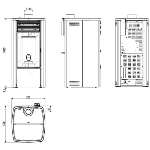 Voorbeeld: Pelletkachel MCZ EGO Air 8 XUP! M3 8,1 kW