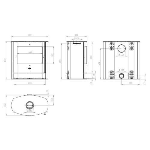 Voorbeeld: Houtkachel Fireplace Adamis 7 kW