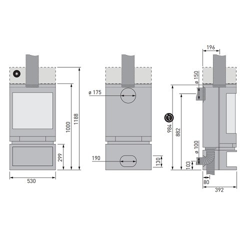 Voorbeeld: Houtkachel Skantherm Emotion S 4kW