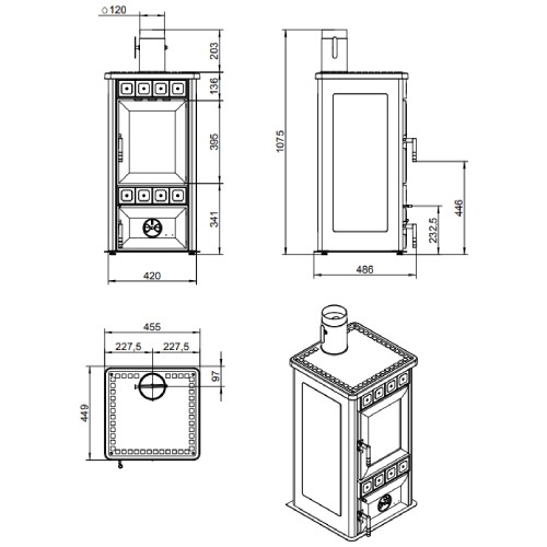 Voorbeeld: Houtkachel Royal King S 6,7 kW