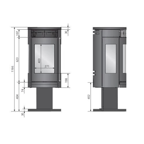 Voorbeeld: Houtkachel Oranier Rota Twist 5,5 kW